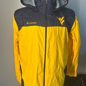 Columbia WVU Windbreaker size Large Packable